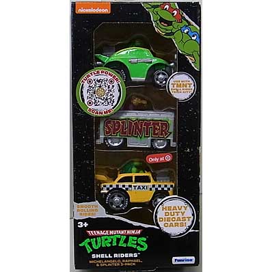 FUNRISE TEENAGE MUTANT NINJA TURTLES SHELL RIDERS 3PACK (MICHELANGELO, RAPHAEL & SPLINTER)