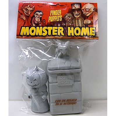 AMIGO TOYZ MONSTER HOME FINGER PUPPETS GARGOYLE MAUSOLEUM SET (MR. HALLOWEEN)