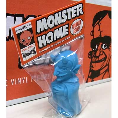 AMIGO TOYZ MONSTER HOME FINGER PUPPETS SIZE MONOCOLOR VINYL FIGURE SERIES 1 DEMONIO NICANOR [BLUE]