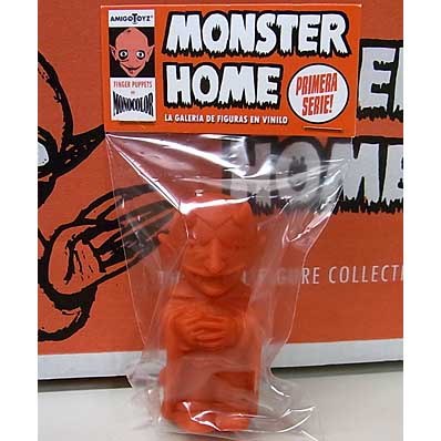 AMIGO TOYZ MONSTER HOME FINGER PUPPETS SIZE MONOCOLOR VINYL FIGURE SERIES 1 DEMONIO NICANOR [RED]