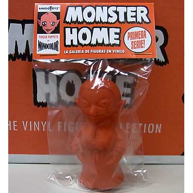 AMIGO TOYZ MONSTER HOME FINGER PUPPETS SIZE MONOCOLOR VINYL FIGURE SERIES 1 LENORA [RED]