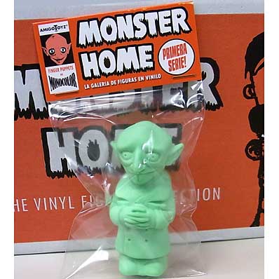 AMIGO TOYZ MONSTER HOME FINGER PUPPETS SIZE MONOCOLOR VINYL FIGURE SERIES 1 NOSFERATU [LIGHT GREEN]