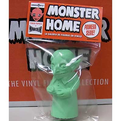 AMIGO TOYZ MONSTER HOME FINGER PUPPETS SIZE MONOCOLOR VINYL FIGURE SERIES 1 NOSFERATINA [LIGHT GREEN]