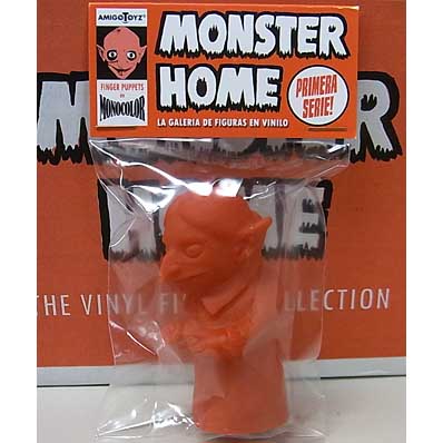 AMIGO TOYZ MONSTER HOME FINGER PUPPETS SIZE MONOCOLOR VINYL FIGURE SERIES 1 NOSFERATINA [RED]