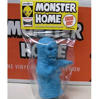 AMIGO TOYZ MONSTER HOME FINGER PUPPETS SIZE MONOCOLOR VINYL FIGURE SERIES 3 MOMIA RESUCITADA [BLUE]