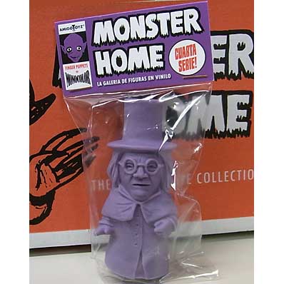 AMIGO TOYZ MONSTER HOME FINGER PUPPETS SIZE MONOCOLOR VINYL FIGURE SERIES 4 DOCTOR CALIGARI [PURPLE]