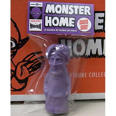 AMIGO TOYZ MONSTER HOME FINGER PUPPETS SIZE MONOCOLOR VINYL FIGURE SERIES 4 CESARE DURMIENTE [PURPLE]