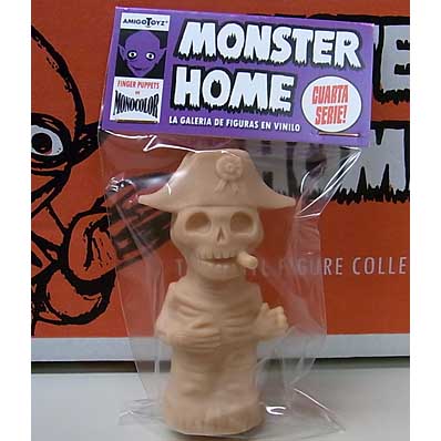 AMIGO TOYZ MONSTER HOME FINGER PUPPETS SIZE MONOCOLOR VINYL FIGURE SERIES 4 ESQUELETO NAPOLEON [FLESH]