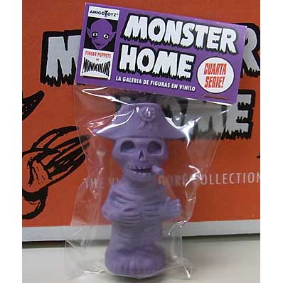 AMIGO TOYZ MONSTER HOME FINGER PUPPETS SIZE MONOCOLOR VINYL FIGURE SERIES 4 ESQUELETO NAPOLEON [PURPLE]