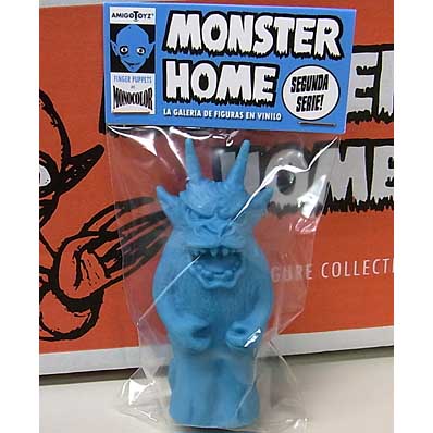 AMIGO TOYZ MONSTER HOME FINGER PUPPETS SIZE MONOCOLOR VINYL FIGURE SERIES 2 DEMONIO DE FUEGO [BLUE]