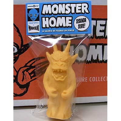 AMIGO TOYZ MONSTER HOME FINGER PUPPETS SIZE MONOCOLOR VINYL FIGURE SERIES 2 DEMONIO DE FUEGO [YELLOW]