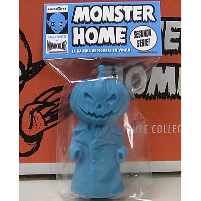 AMIGO TOYZ MONSTER HOME FINGER PUPPETS SIZE MONOCOLOR VINYL FIGURE SERIES 2 MR. HALLOWEEN [BLUE]